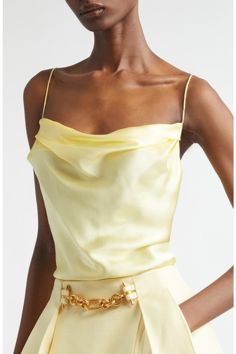 Thin Straps Silk Satin Camisole, Alternate, color, 1GD PALE YELLOW