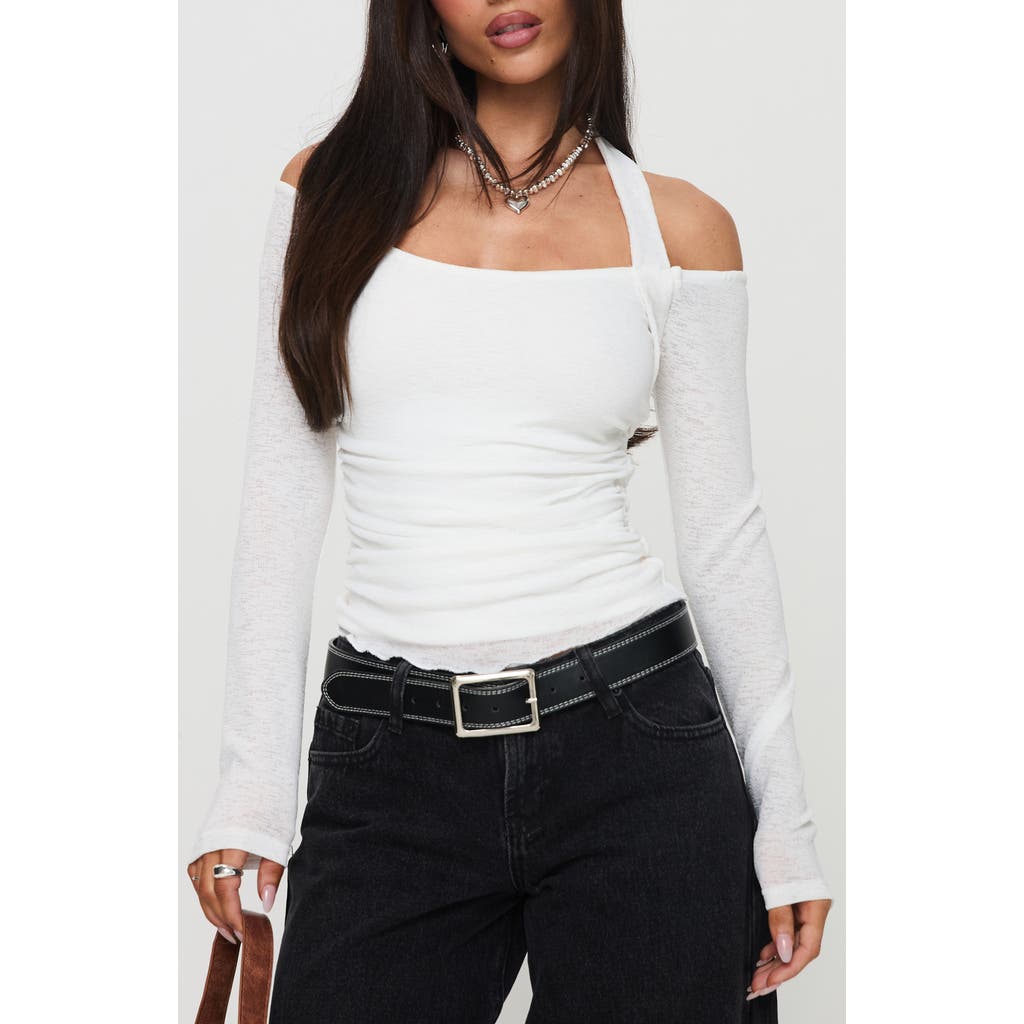 Princess Polly Shivers Cold Shoulder Halter Top