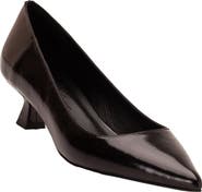 Forever & Always Shoes Helly Kitten Heel Leather Stiletto Pumps