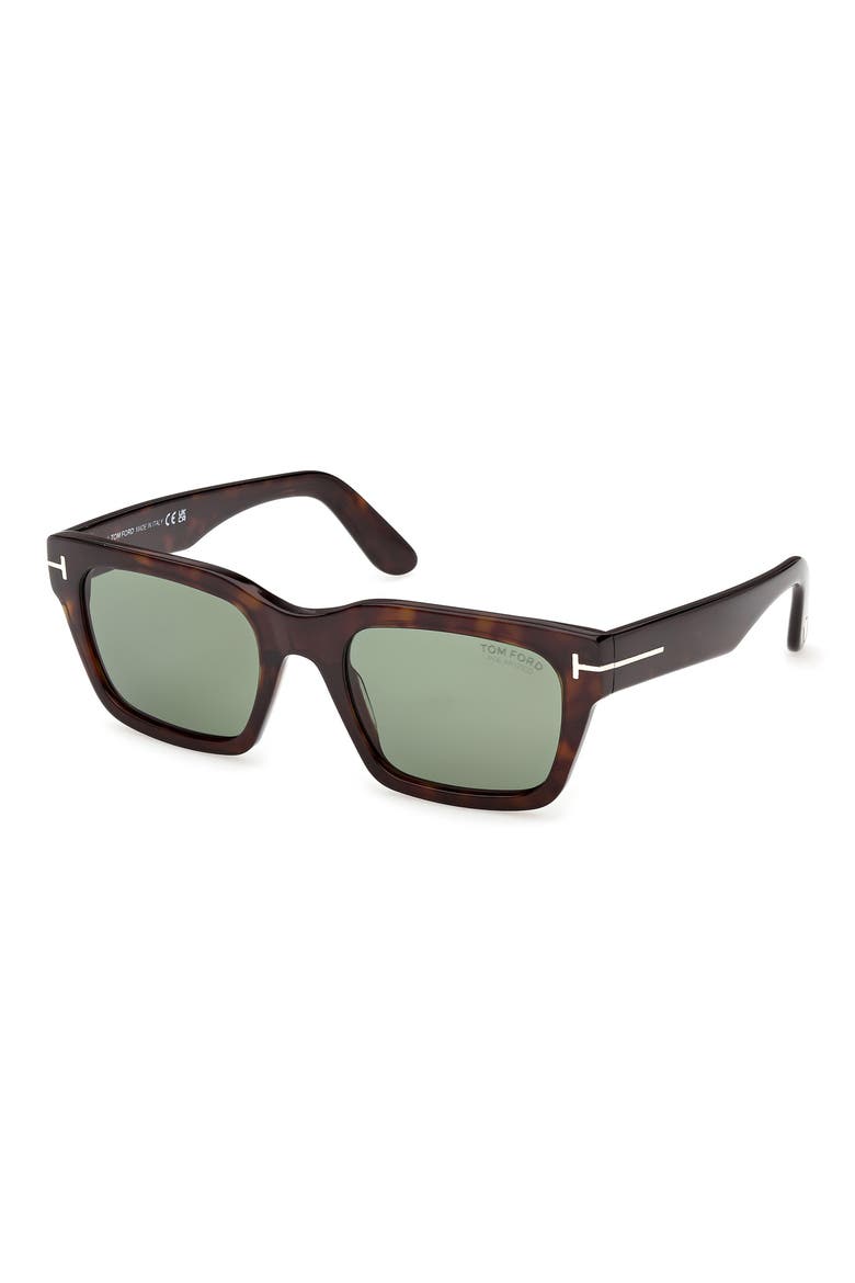 55mm Polarized Square Sunglasses, Alternate, color, DARK HAVANA / POLARIZED GREEN