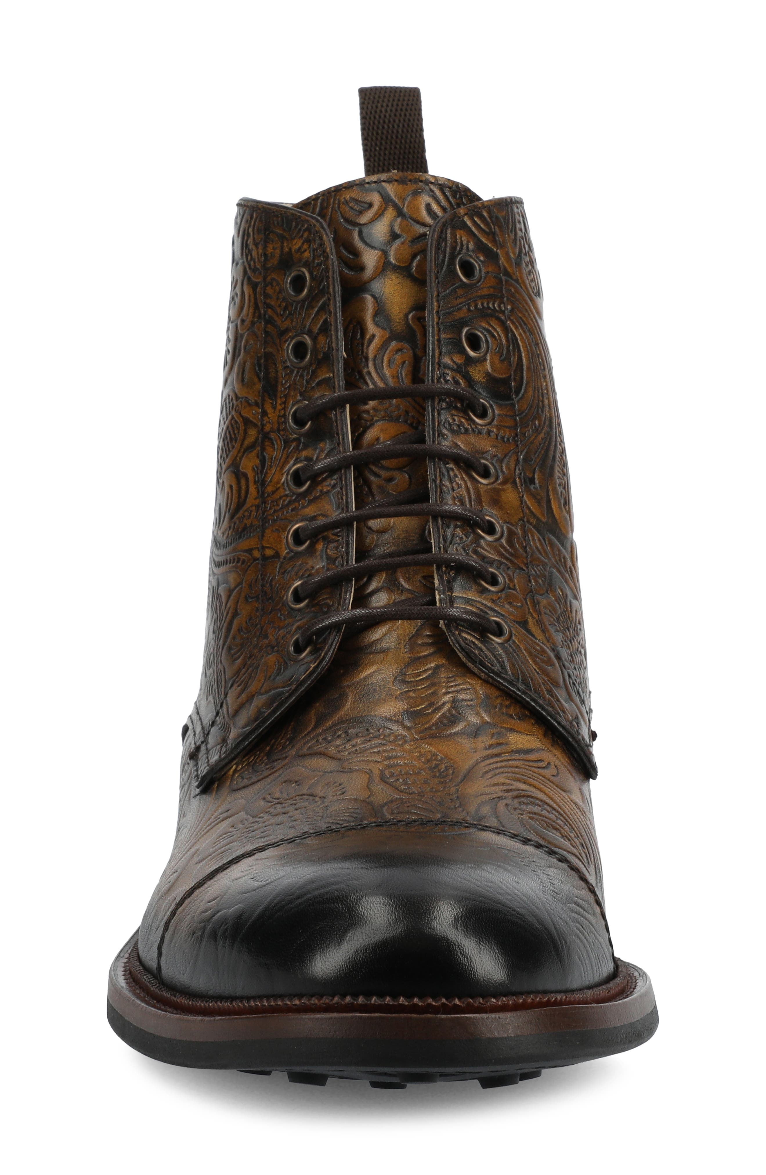 TAFT The Rome Embossed Cap Toe Boot, Alternate, color, 