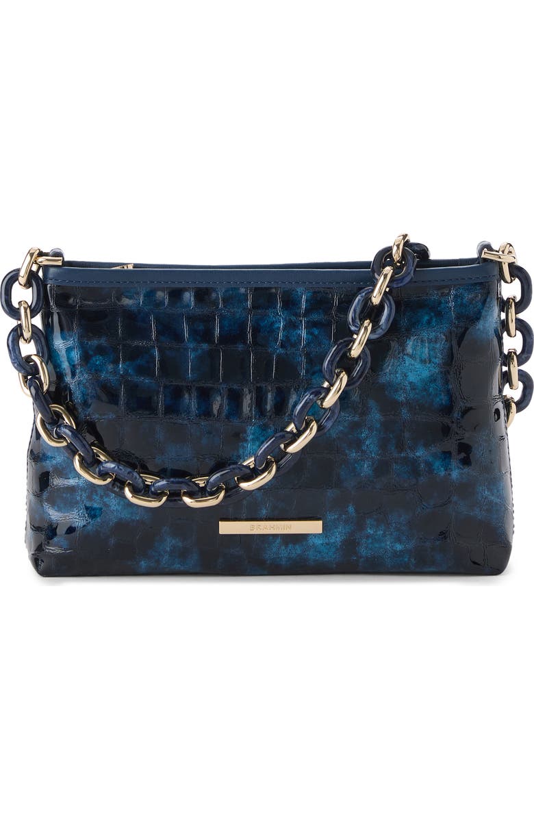 Brahmin Mod Lorelei Croc Embossed Leather Shoulder Bag, Main, color, Ultramarine