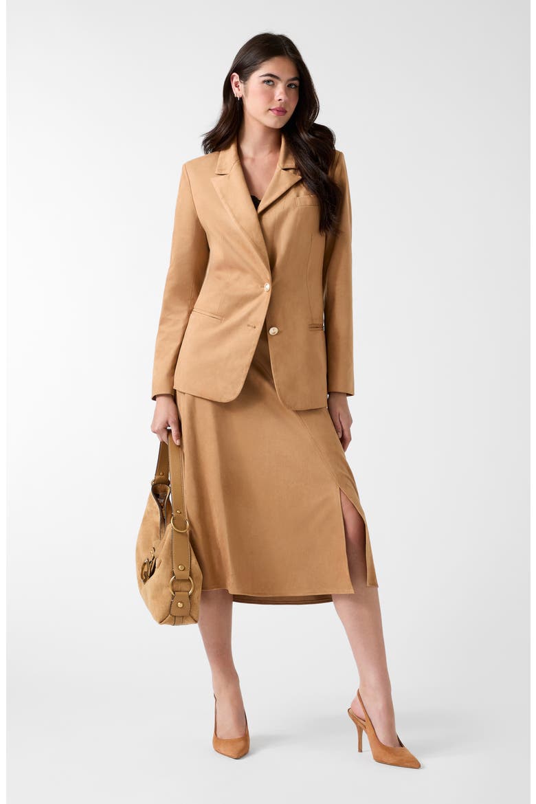 Mia Faux Suede Blazer, Alternate, color, DEEP SAND