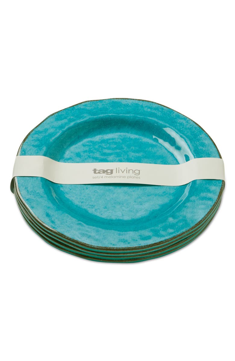 tag Veranda Melamine Salad Plates Set of Four Ocean Blue, Main, color, Blue