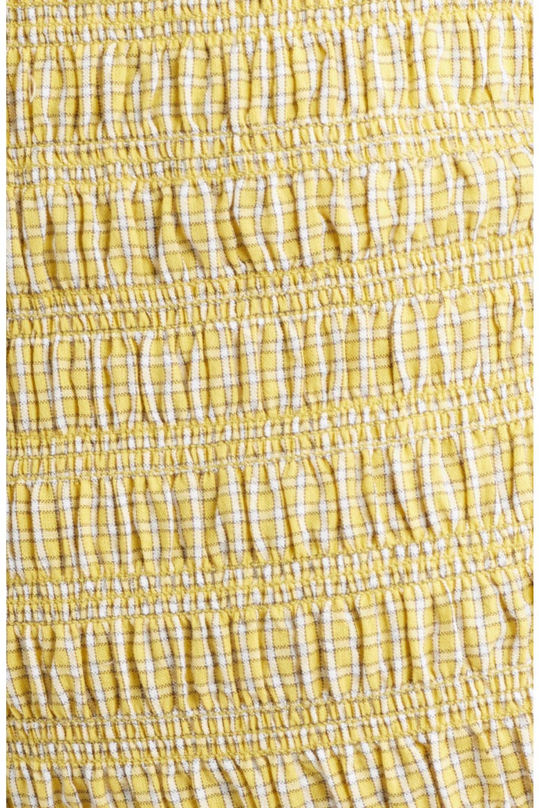 Shirred Cotton Seersucker Midi Sundress, Alternate, color, YELLOW