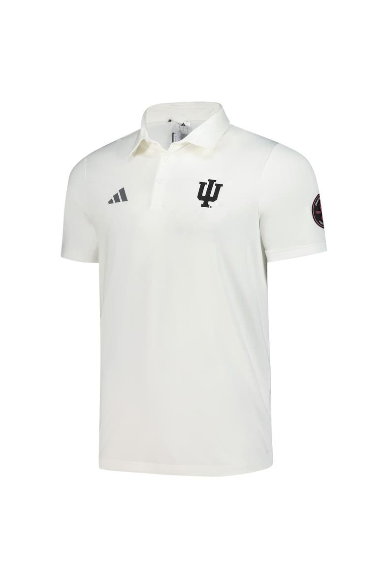 Men's adidas White Indiana Hoosiers Wear Pink Breast Cancer Awareness Polo, Alternate, color, White