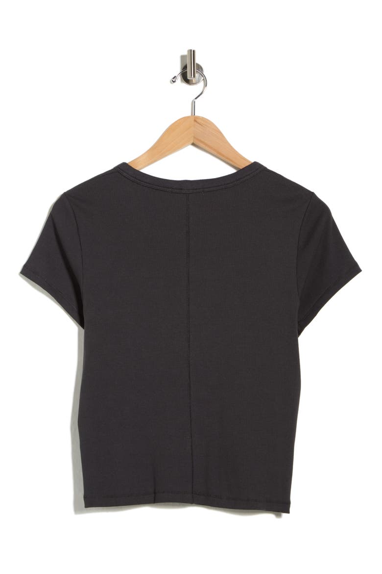 Essie Crewneck Ribbed Crop T-Shirt, Alternate, color, BLACK