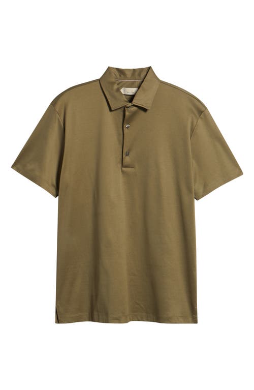 Aurélien Aur1 Solid Cotton Polo In Green