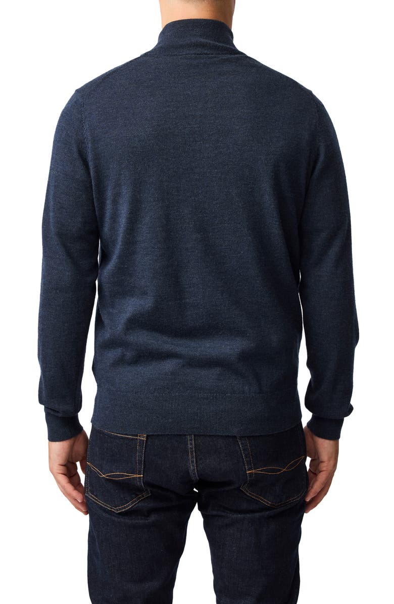 Rodd & Gunn Nobles Funnel Neck Merino Wool Half Zip Sweater, Alternate, color, Midnight