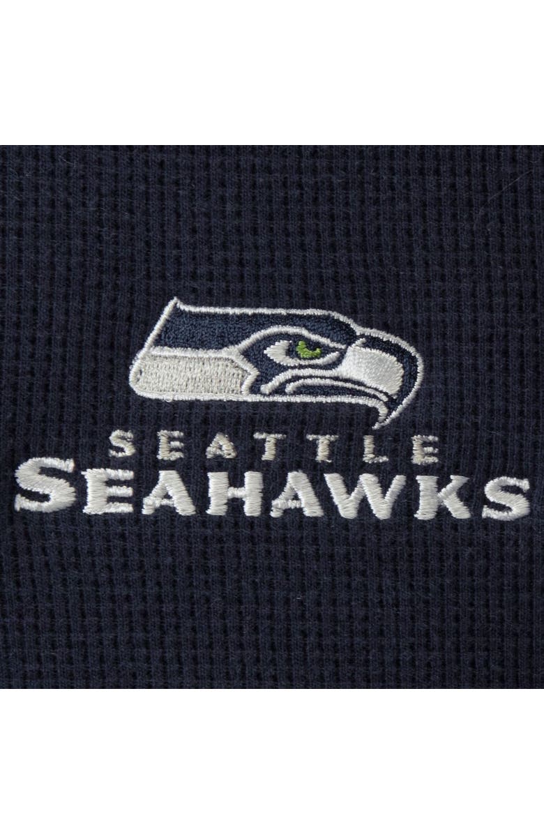 DUNBROOKE Men's Dunbrooke Navy Seattle Seahawks Logo Maverick Thermal Henley Long Sleeve T-Shirt, Alternate, color, Navy