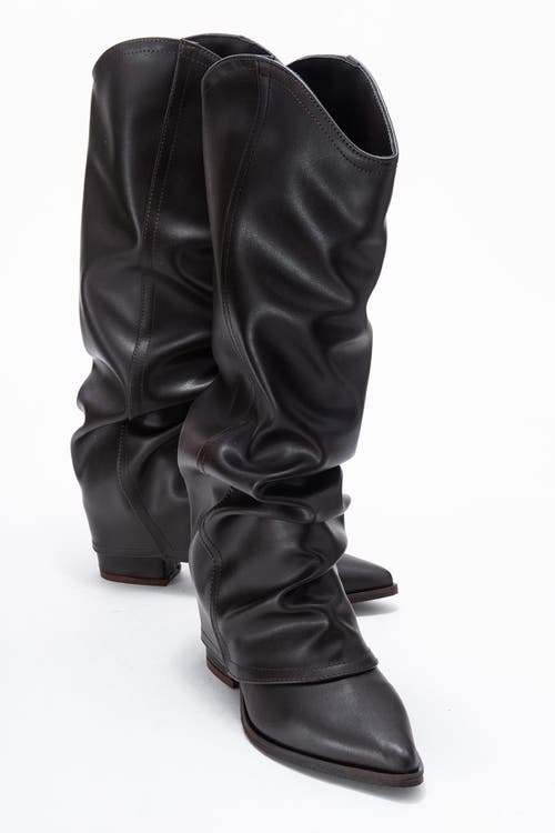 Prologue Shoes Elaris Block Heel Knee High Boot In Black