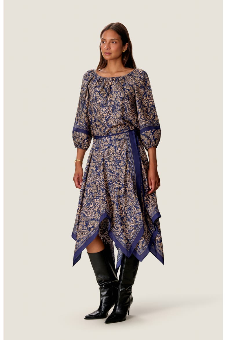 Reese Paisley Blouse, Alternate, color, Maritime Multi