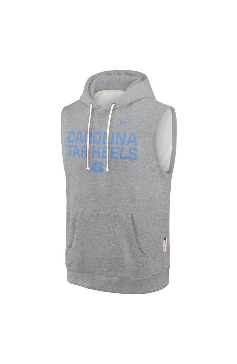 Jordan Brand Men's Jordan Brand Heather Gray North Carolina Tar Heels 2025 Sideline Performance Sleeveless Pullover Hoodie, Alternate, color, 