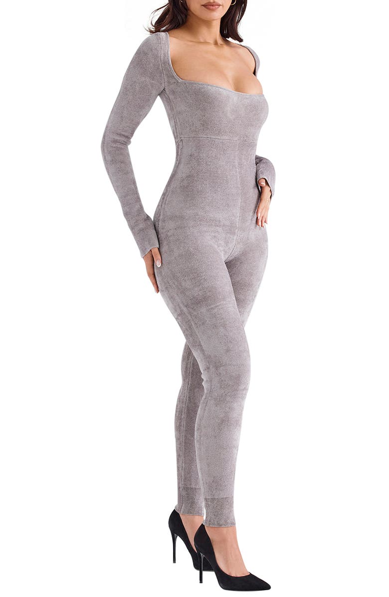 HOUSE OF CB Isis Chenille Long Sleeve Jumpsuit, Alternate, color, Mink