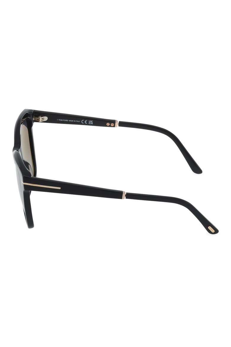 Lucia 54mm Polarized Square Sunglasses, Alternate, color, SHINY BLACK / POLARIZED SMOKE