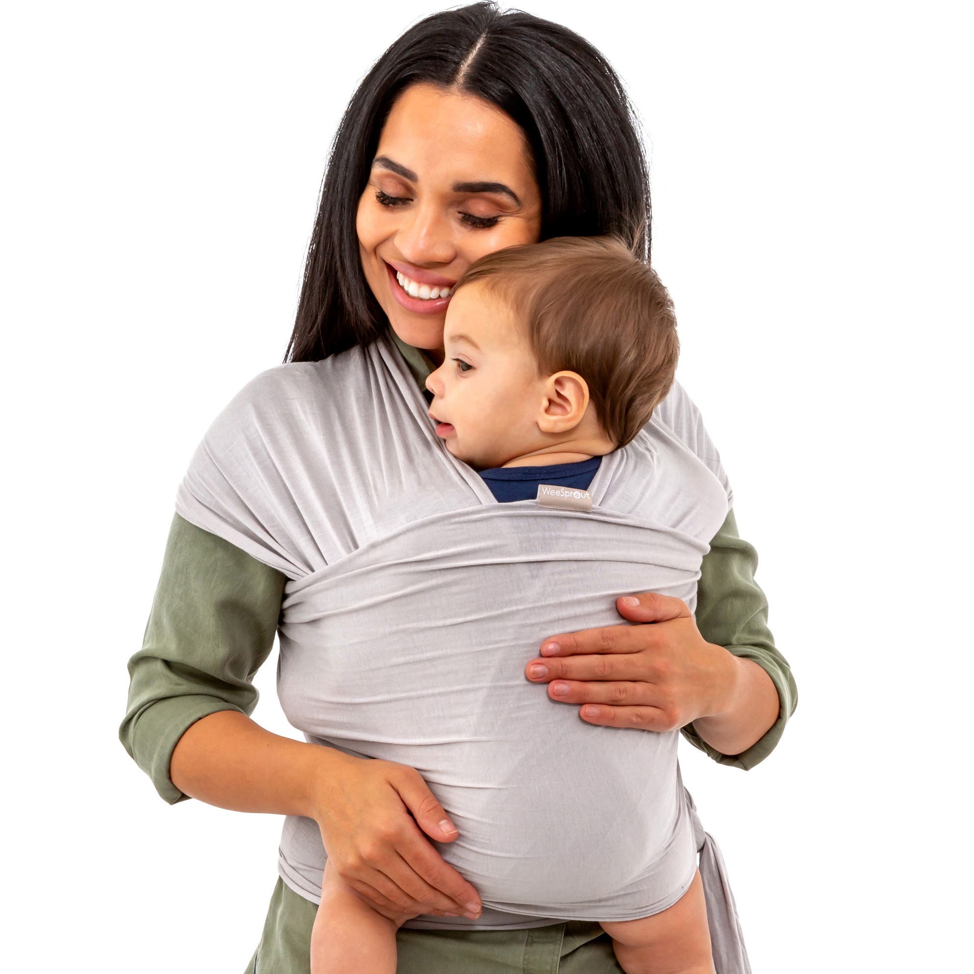 WeeSprout Baby Wraps Carrier - Perfect Child Sling for Newborn & Infant, Enhances Bonding in Pebble Grey 