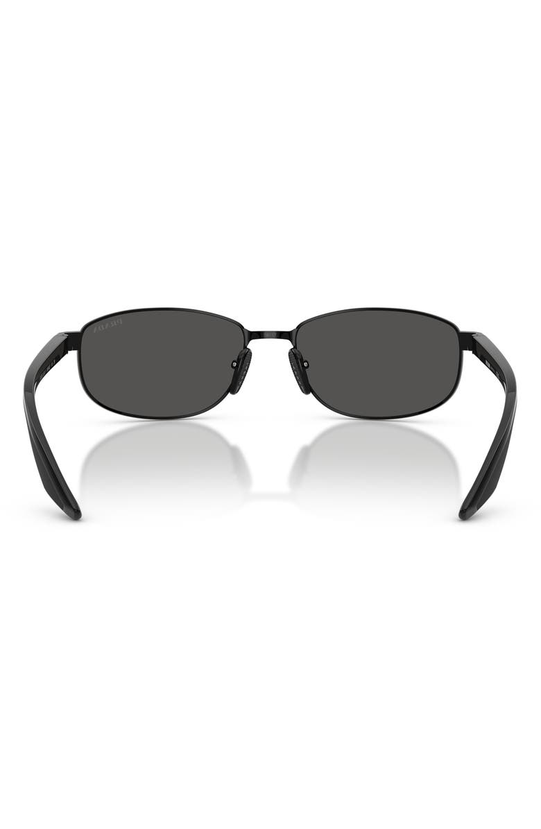 Prada Linea Rossa 58mm Oval Sunglasses, Alternate, color, Black / Dark Grey