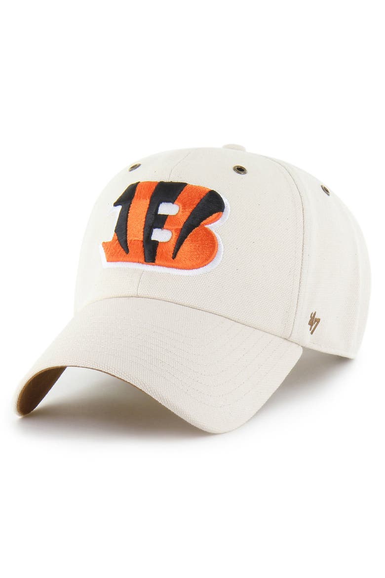 Men's Carhartt x '47 Natural Cincinnati Bengals Undyed Clean Up Adjustable Hat, Main, color, Natural