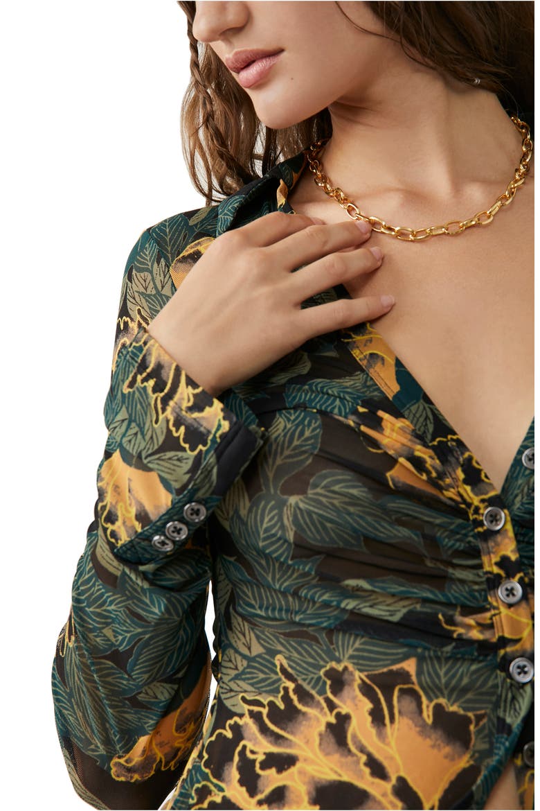 Lucky Shirtee Floral Button-Up Shirt, Alternate, color, BLACK BLOOM