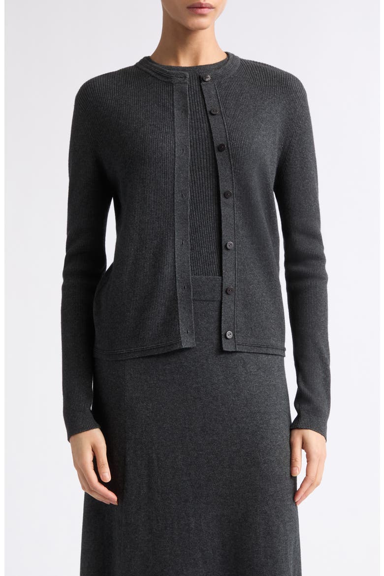 Abeena Cotton & Cashmere Rib Cardigan, Main, color, ECLIPSE
