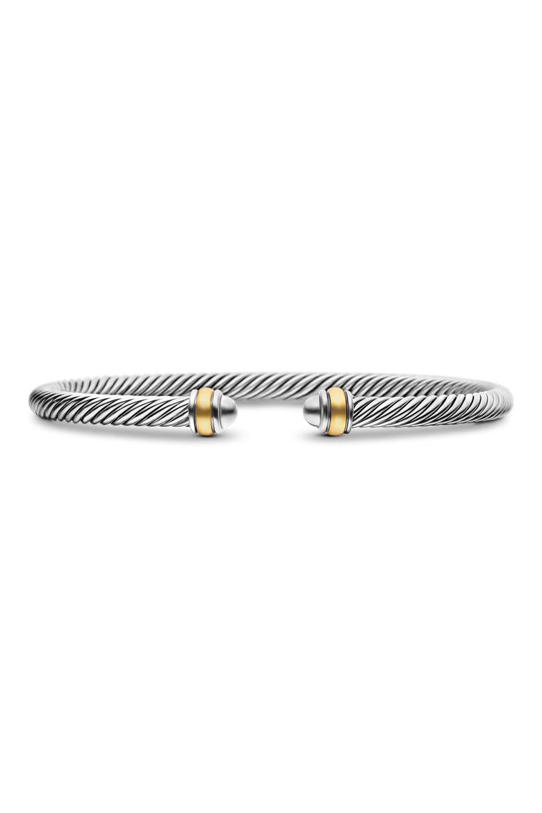 Cable Classics Sterling Silver & 18K Yellow Gold Bracelet, 4mm, Main, color, SILVER