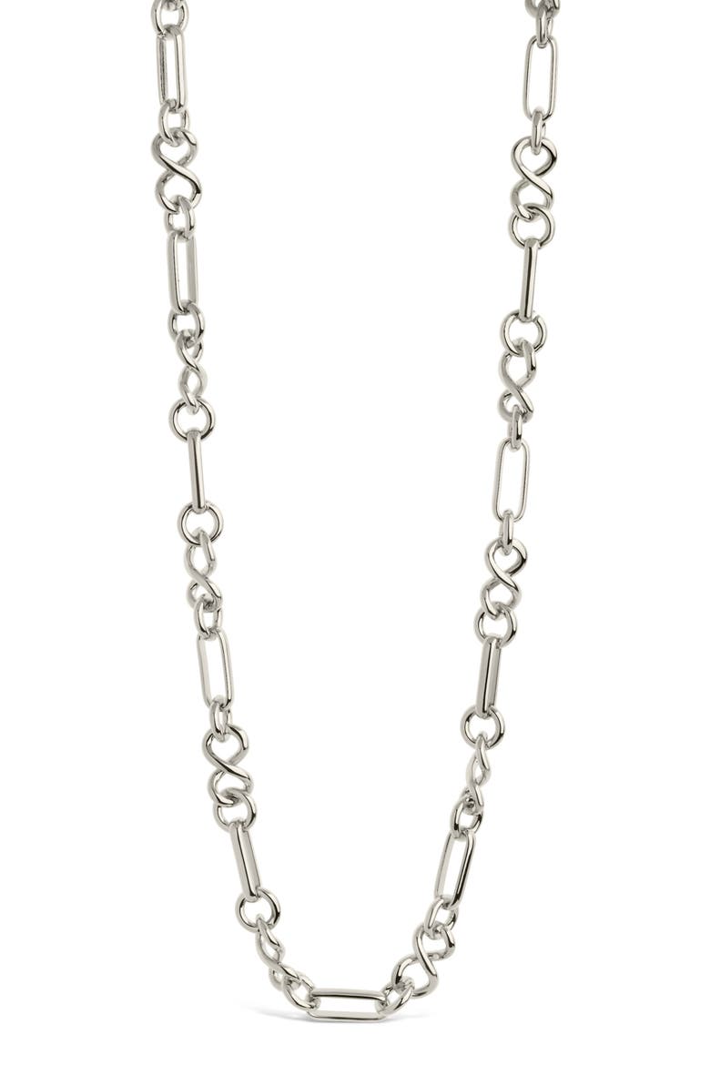 Infinity Oval Link Chain Necklace, Main, color, SILVER