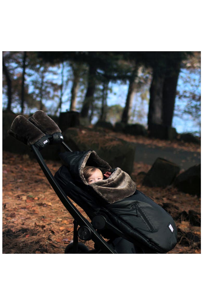WaxedPOD Faux Fur Lined Water Repellent Car Seat/Stroller Bunting, Alternate, color, WAXED FOREST