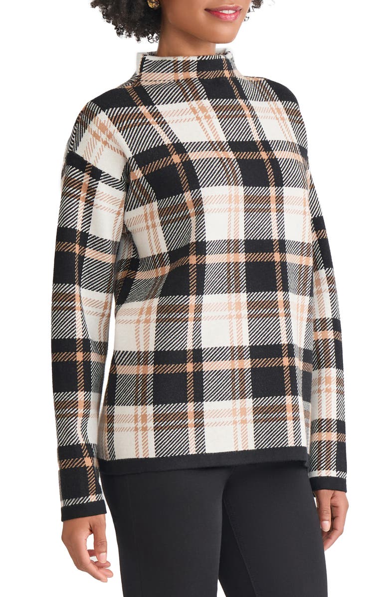 Jones New York Funnel Neck Jacquard Sweater, Alternate, color,