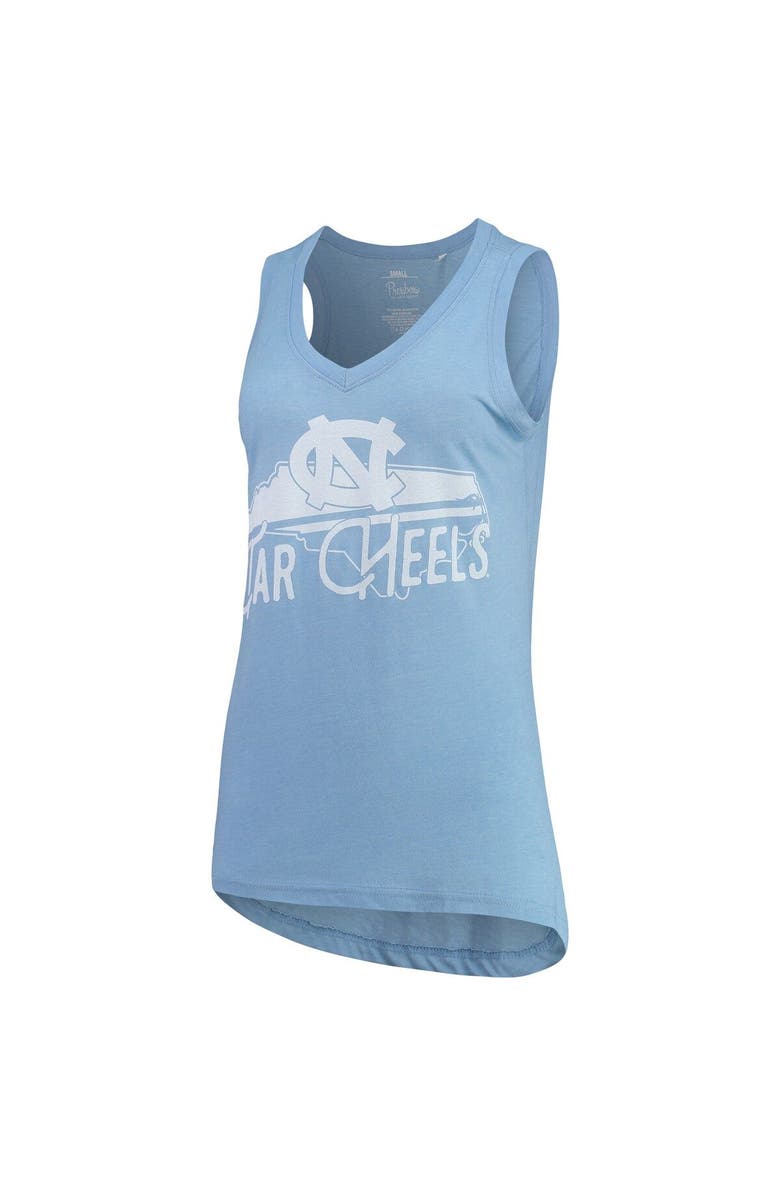 PRESSBOX Women's Pressbox Carolina Blue North Carolina Tar Heels Ferris Melange V-Neck Tank Top, Alternate, color, 