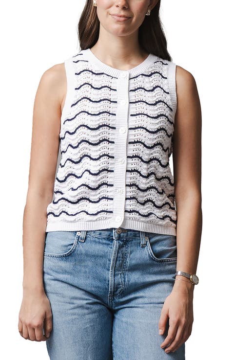 Organic Button Front Sweater Tank