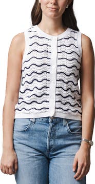 Hope & Henry Organic Button Front Sweater Tank