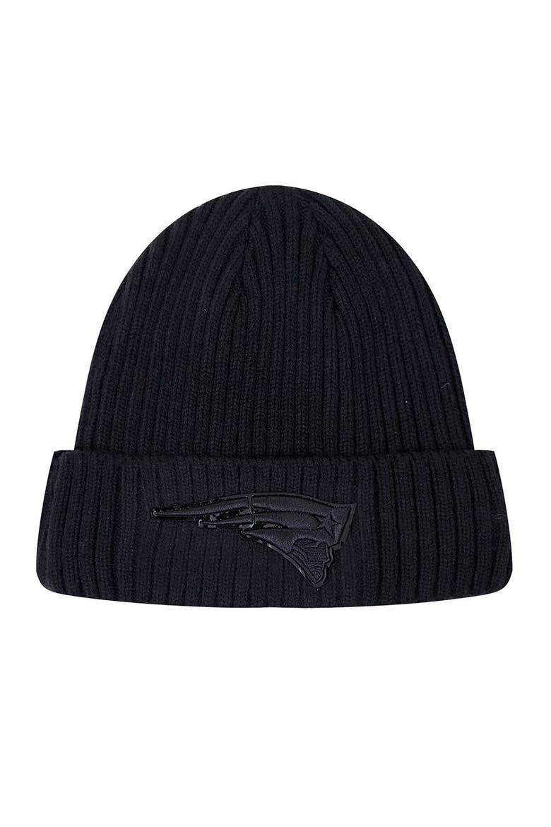 Men's Pro Standard New England Patriots Triple Black Cuffed Knit Hat, Main, color, Black