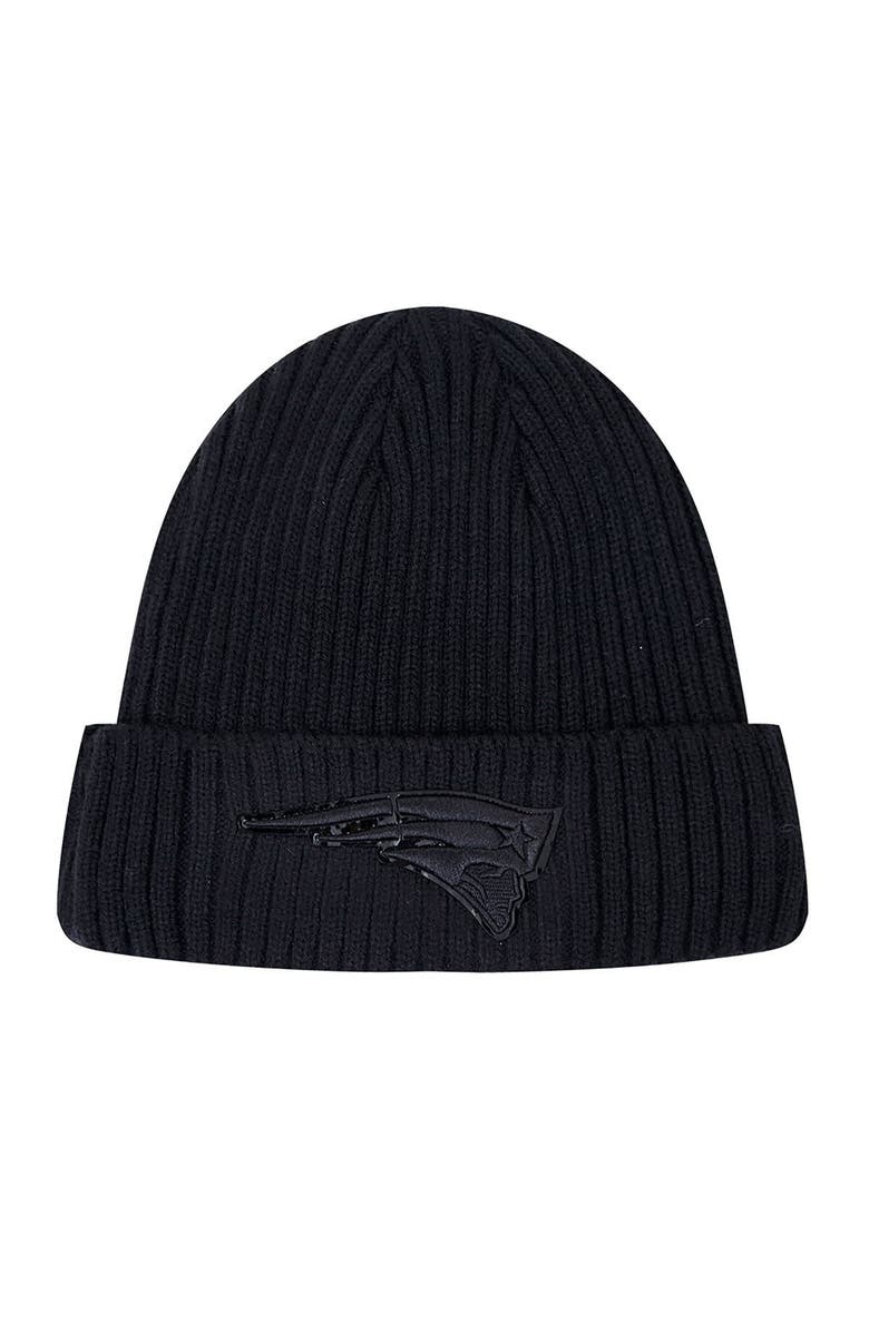 PRO STANDARD Men's Pro Standard New England Patriots Triple Black Cuffed Knit Hat, Main, color, 