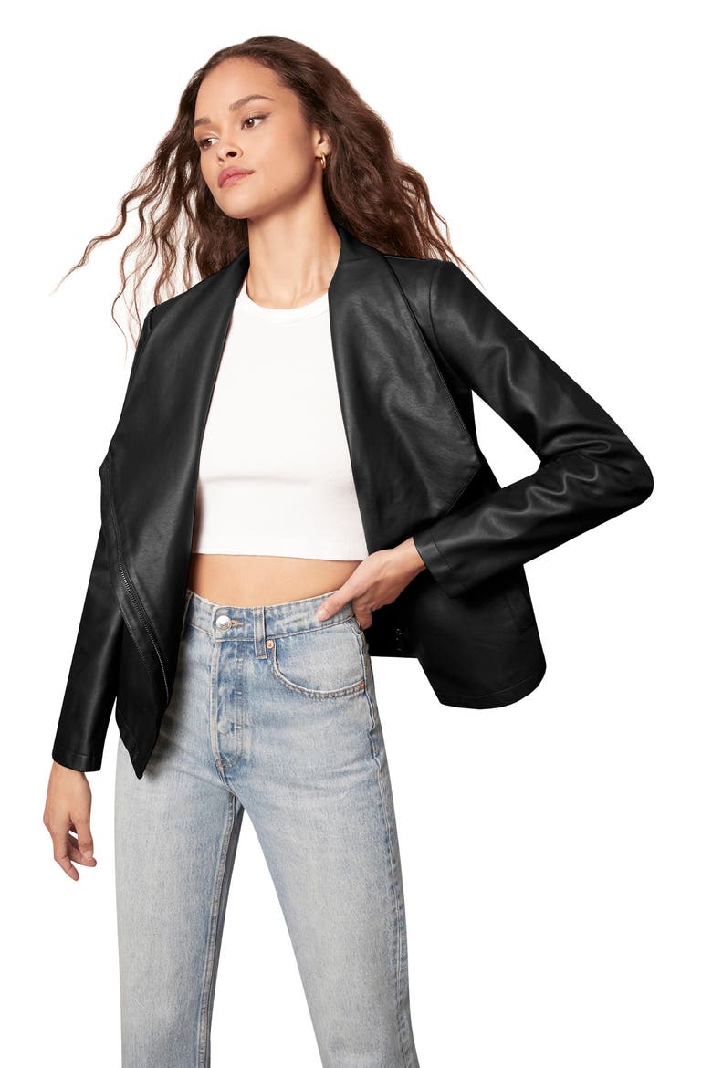 BB Dakota Faux Leather Jacket, Alternate, color, BLACK