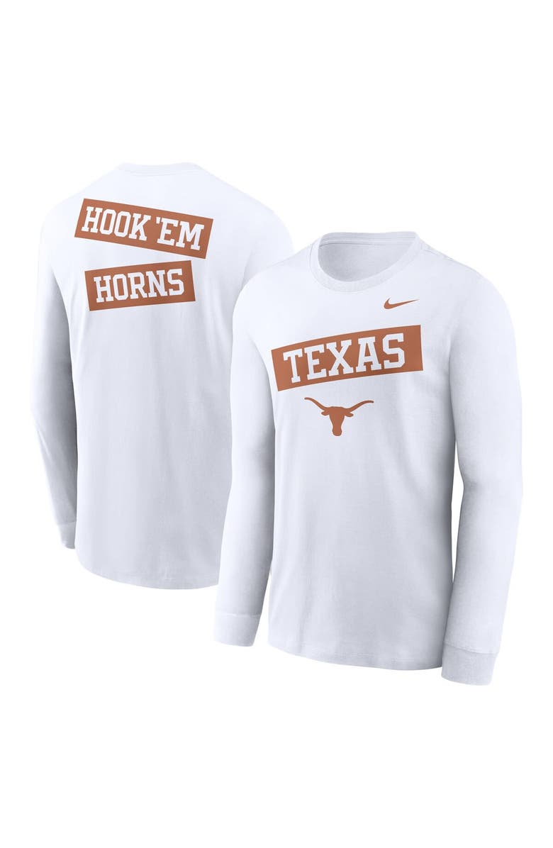 Nike Men's Nike White Texas Longhorns Two-Hit Classic Location Long Sleeve T-Shirt, Alternate, color, 