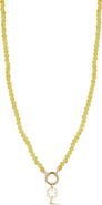 Ember Fine Jewelry 14K Yellow Gold Clover Charm Beaded Necklace