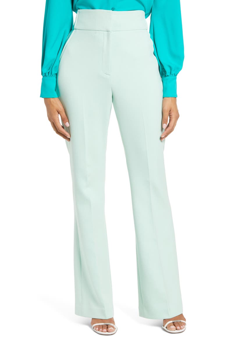 x Atlantic-Pacific High Waist Flare Pants (Nordstrom Exclusive), Main, color, GREEN MIST