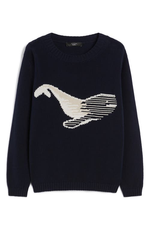 Weekend Max Mara Nespola Whale Embroidered Crewneck Sweater In Blue