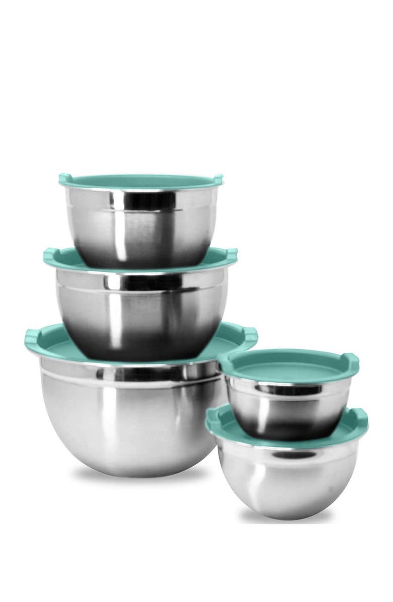 GLOMERY Stainless Steel Mixing Bowls with Airtight Lids - Blue, Main, color,