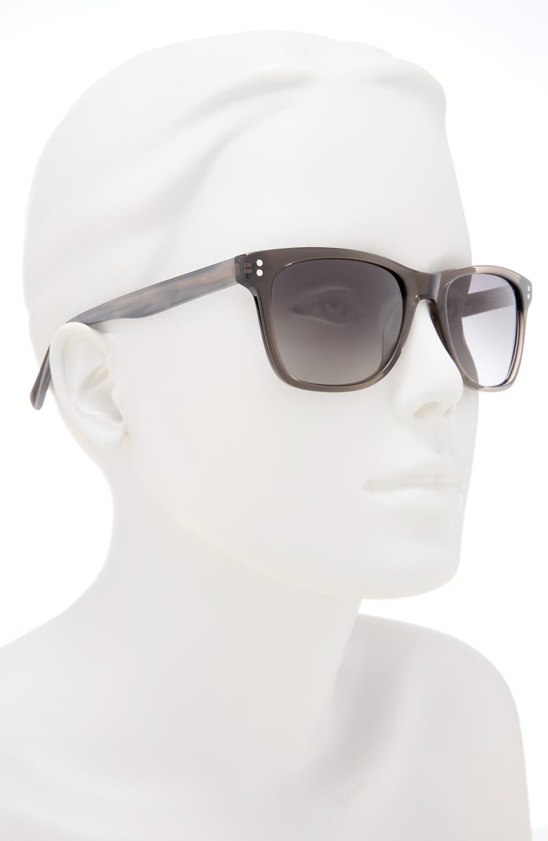Ted Baker London 53mm Polarized Acetate Frame Square Sunglasses, Alternate, color, Grey