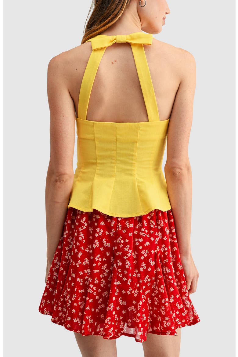 Halter Peplum Top, Alternate, color, YELLOW