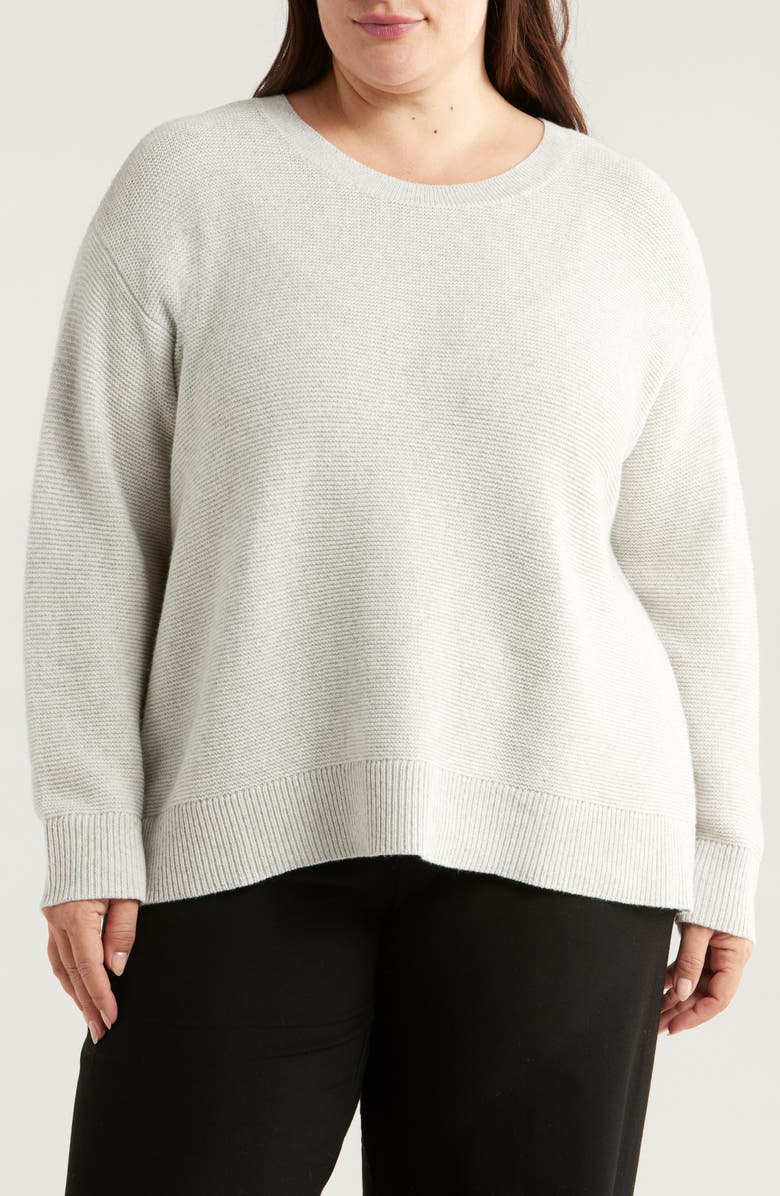 Eileen Fisher Crewneck Organic Cotton & Recycled Cashmere Sweater, Main, color, 