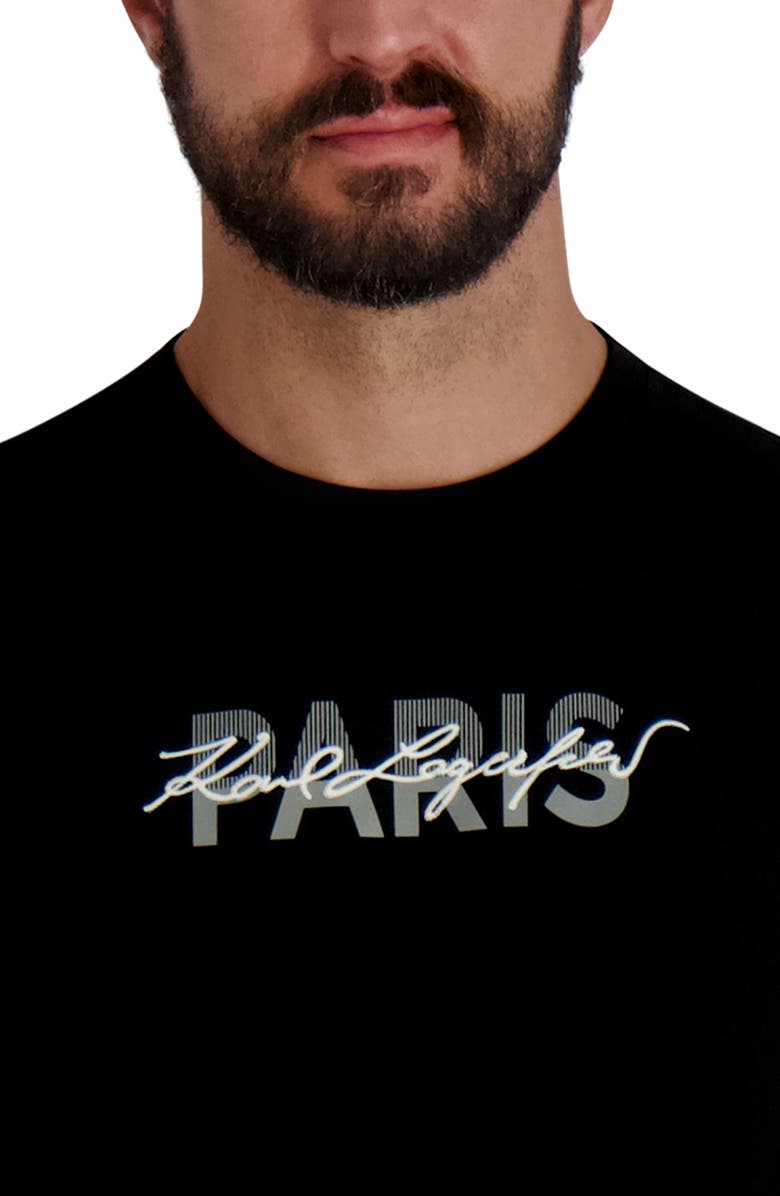 KARL LAGERFELD PARIS Paris Logo Graphic T-Shirt, Alternate, color, Black