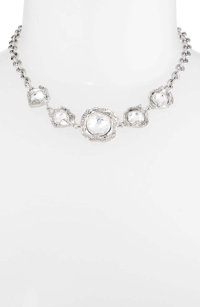 Oscar de la Renta Crystal Nest Frontal Necklace, Alternate, color, Crystal