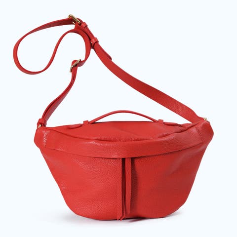 self-portrait Women's Leather Crossbody Bag Red