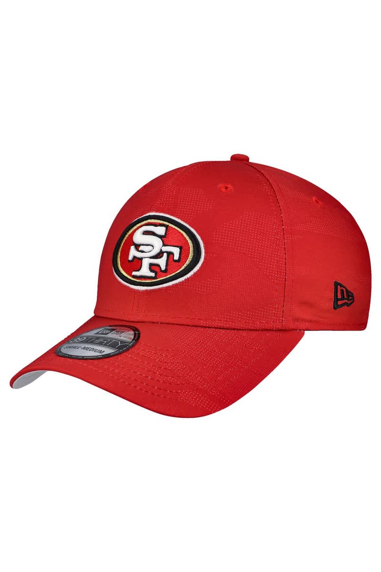 Men's New Era  Scarlet San Francisco 49ers Tonal Camo 39THIRTY Stretch Fit Hat, Main, color, Scarlet