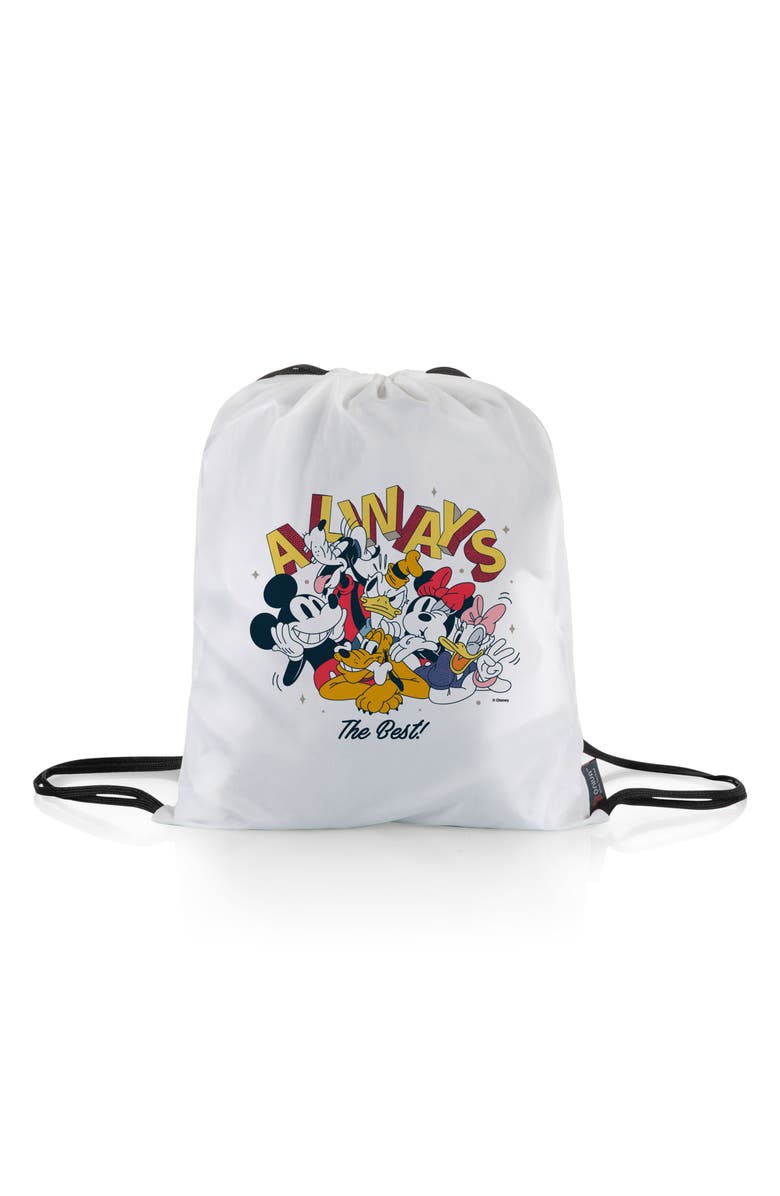 Picnic Time Mickey Mouse & Friends Polar Fleece Blanket Bag, Alternate, color, Black