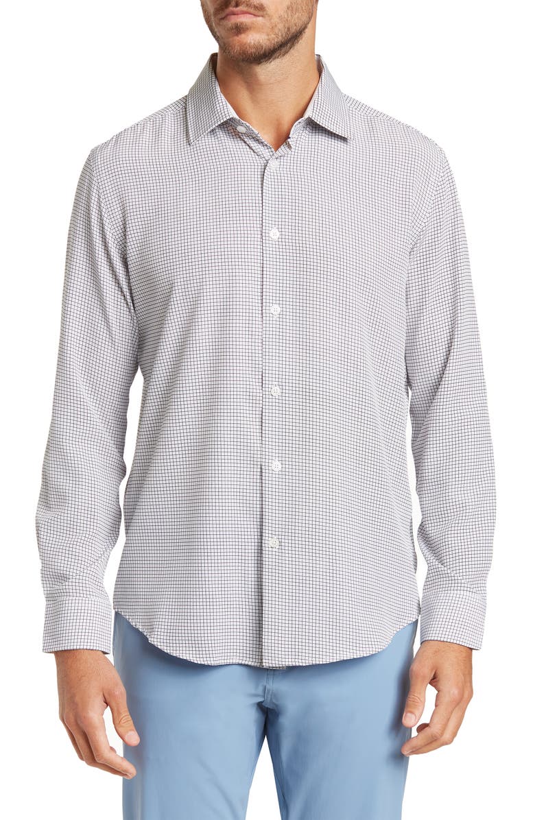 Report Collection Check Print 4-Way Stretch Long Sleeve Shirt, Main, color,