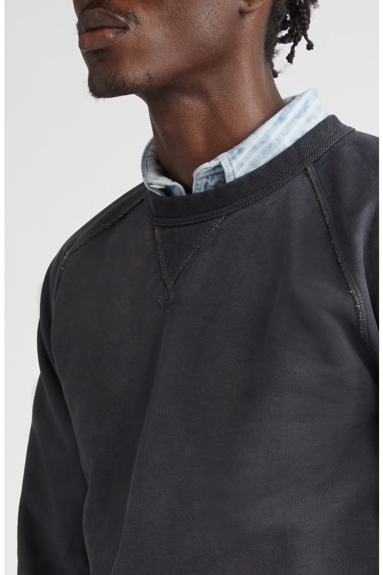 Raglan Crewneck Sweatshirt, Alternate, color, BLACK INDIGO