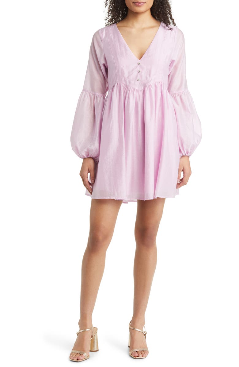 BTFL-life Zosia Long Sleeve Babydoll Dress, Main, color,